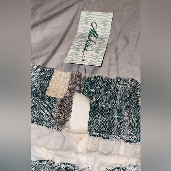 Mahina,Small, BLUE
,striped paper bag belted SHORTS, New with tags, see pics - Picture 2 of 7